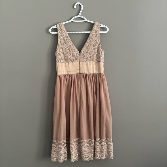 R&M Richards Size 6 Tan Sparkly Prom Dress - Picture 5 of 15